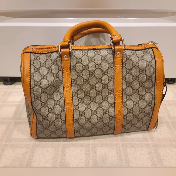 Gucci GG Boston Bag Yellow Beige Canvas and Leather. See description. - Picture 2 of 14